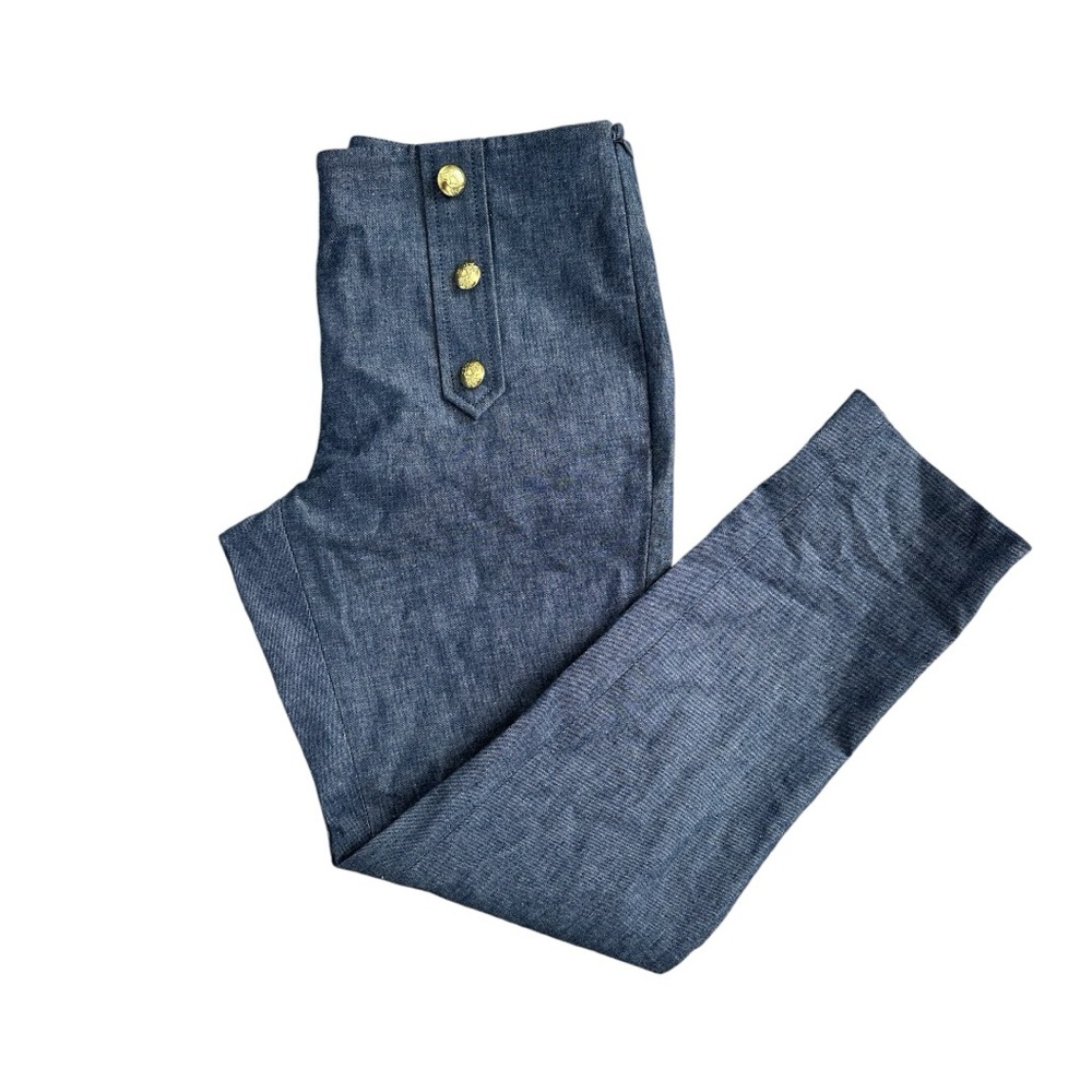 New BANANA REPUBLIC Sloan Skinny Ankle Pant with Gold Buttons